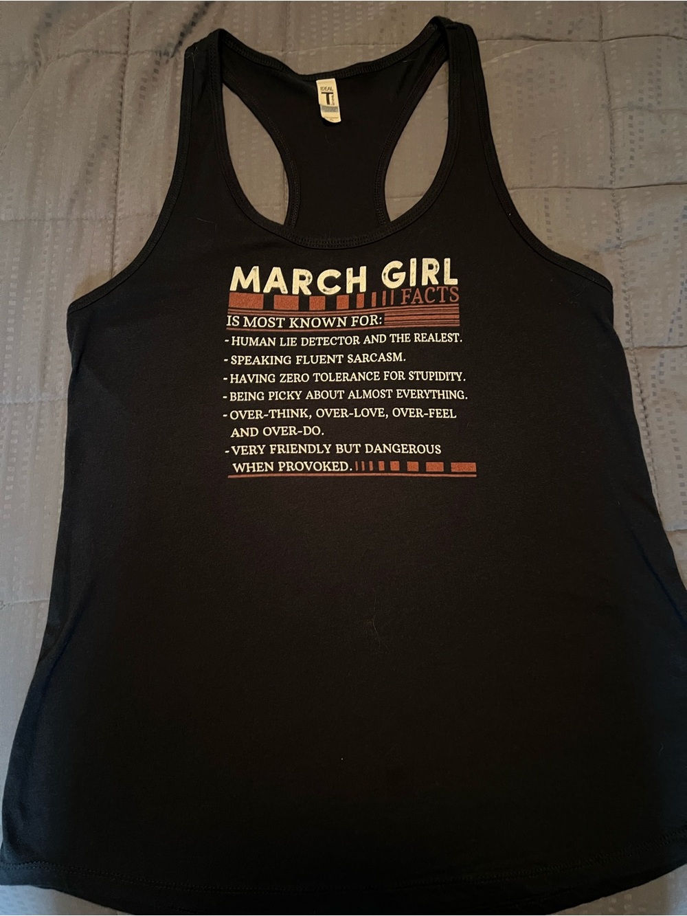 next Black Racerback Swim Coverup with 'March Girl' Graphic